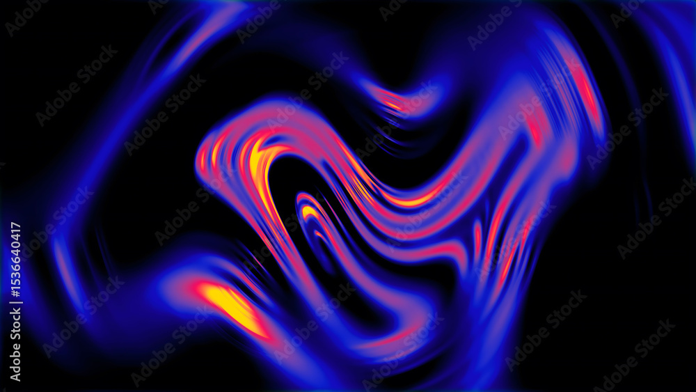 Aufkleber abstract fluid art: dynamic swirls of vibrant colors dance across the canvas, evoking a sense of ene