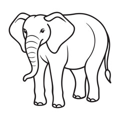 Fototapeta premium Elephant silhouette vector illustration logo sticker