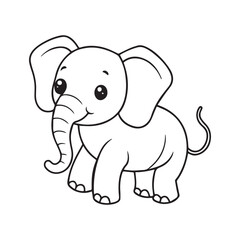 Fototapeta premium Elephant silhouette vector illustration logo sticker