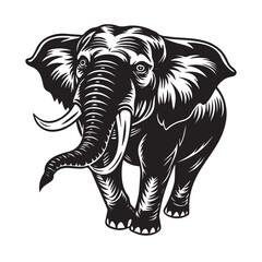 Obraz premium Elephant silhouette vector illustration logo sticker