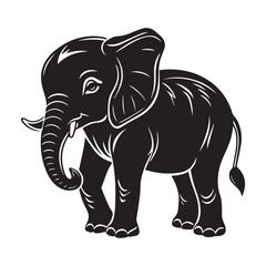 Obraz premium Elephant silhouette vector illustration logo sticker