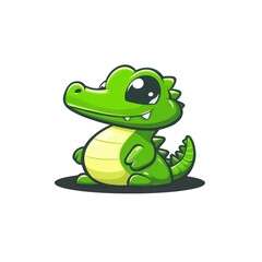 Naklejka premium Cute cartoon crocodile (4)