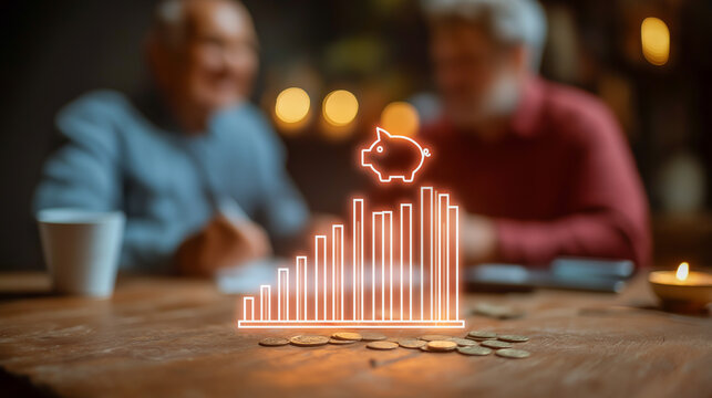 Investor couple shares finance tips to each other - Powered by Adobe