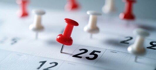 The calendar marked with a red pin for important date reminders.