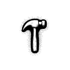Vintage hammer drawing illustration, tool for construction, repair and carpentry