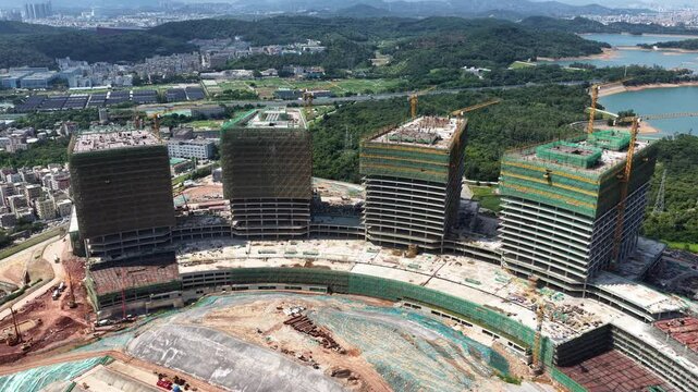 kyview of BYD Global Center in Pingshan, Shenzhen,a research hub with advanced labs, offices, and facilities, driving automotive innovation and new energy vehicle industry development