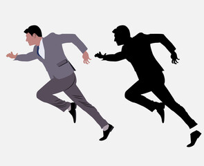 silhouette of a man running