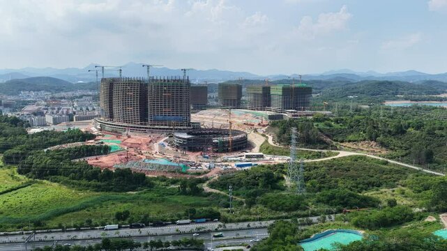 kyview of BYD Global Center in Pingshan, Shenzhen,a research hub with advanced labs, offices, and facilities, driving automotive innovation and new energy vehicle industry development