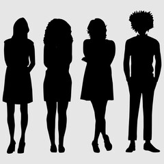 silhouettes of women