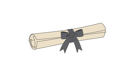 Diploma Scroll Tied with Ribbon - Graduation Achievement
