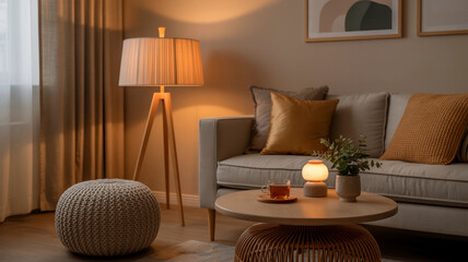 Boho-Inspired Living Room with Macrame, Plants, and Cozy Textures