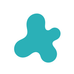 Abstract Teal Blob Shape on White - Graphic Design Element