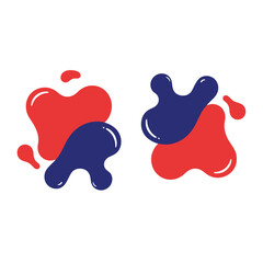 Abstract Fluid Shapes - Red and Blue Graphic Elements