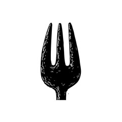Hand-Drawn Fork Illustration: Rustic Charm for Culinary Design and Simple Art