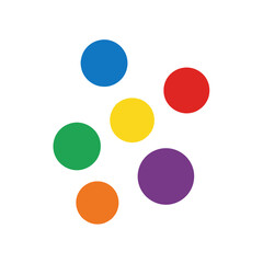 Colorful Dots Arrangement on White Background