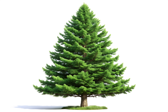 Evergreen fir tree isolated on a white background AI