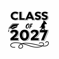 Class of 2027 graduation design dog silhouette
