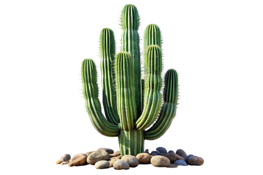 Majestic saguaro cactus isolated on a white background