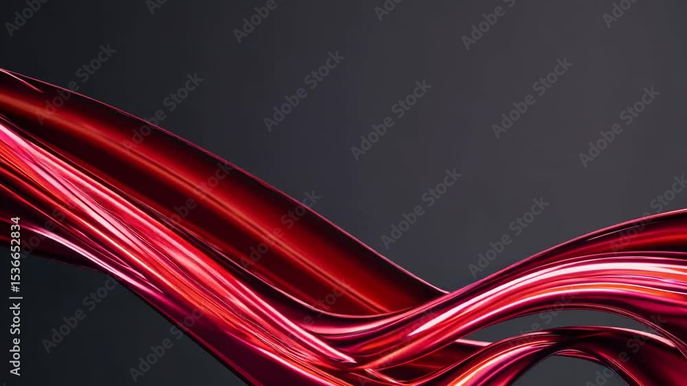 Poster smooth, swirling, metallic red lava gracefully flows against a dark grey backdrop, creating a visual