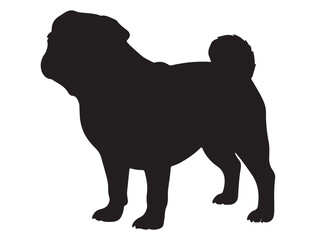 PUG DOG SILHOUETTE
