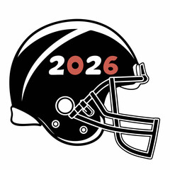 American football helmet 2026 season new year graphic design