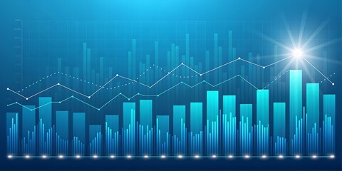Stock market chart analysis financial growth business economy