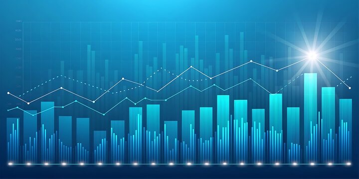 Stock market chart analysis financial growth business economy