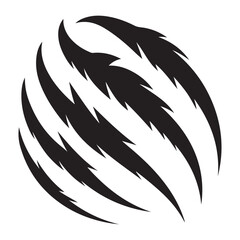 Silhouette of Aggressive Bear Claw Scratch Vector Graphic Design
