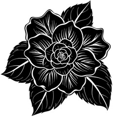 black and white flower