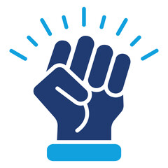 Obraz premium Empowerment Flat Blue Icon