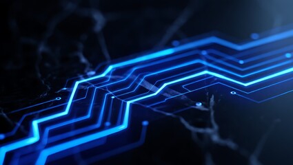 Obraz premium Abstract Digital Circuit Board Glowing Blue Technology Background