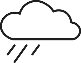 rainy cloud line icon vector