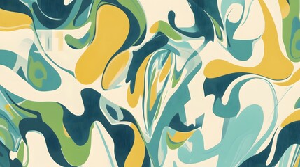 Naklejka premium Abstract Swirling Yellow Teal Green Marble Texture