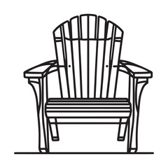 Relaxing Adirondack Chair Illustration Vector Comfortable Outdoor Furniture