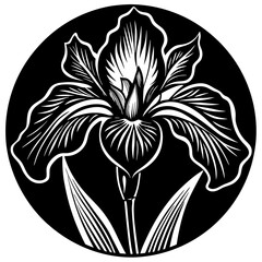black and white flower vector