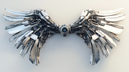 Metallic, mechanical wings