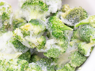 Frozen green broccoli.