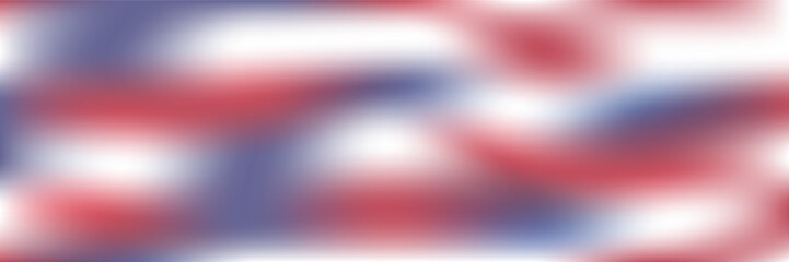 Blurred background with American flag blue white red colors. Gradient soft waves banner with copy space. Happy 4th of July, Independence Day USA, Labor, Patriot backdrop.