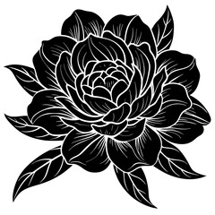 vector black and white flower