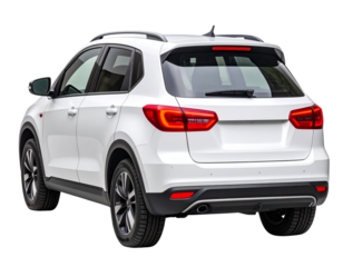  Modern White SUV Rear Angle PNG