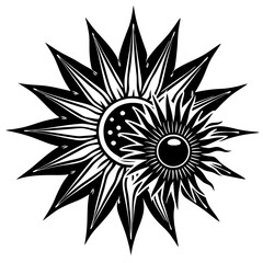 black and white flower