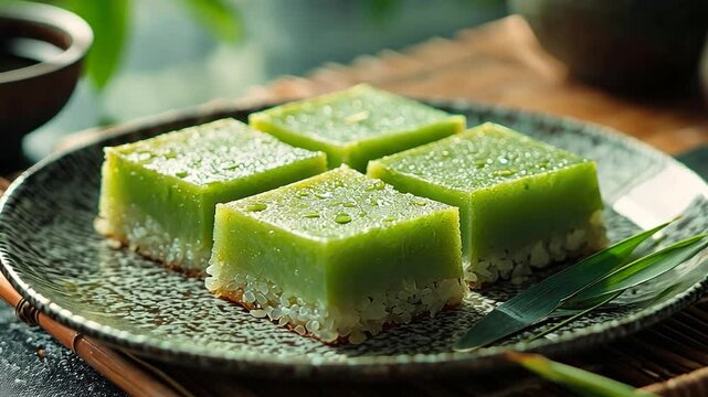 seri muka pandan custard glutinous rice video