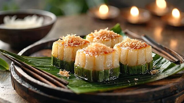 Putu Piring With Gula Melaka Filling