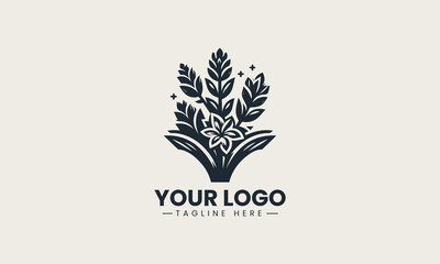 Obraz premium Hyacinth plant blooming with clustered petals and aromatic fragrance vector logo illustration design