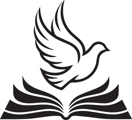 Dove of peace symbol vector illustration of a flying bird with wings outstretched, representing love, hope, and freedom