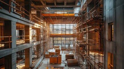 Obraz premium Modern building under construction