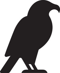 Black vector silhouette illustration of a flying bird