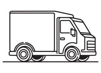 Delivery Truck Silhouette Illustration for Logistics and Transportation Projects