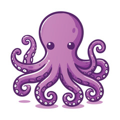 Cute Cartoon Octopus Vector Illustration for Children Design