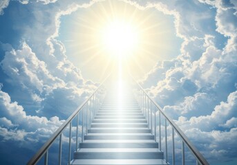 Stairway to heaven isolated on transparent background